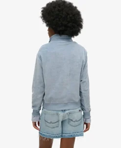 Velour Half Zip Sweatshirt