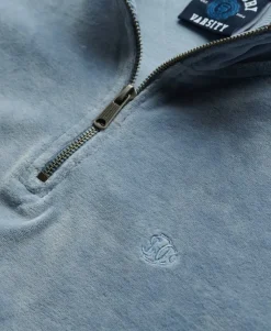 Velour Half Zip Sweatshirt