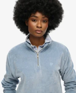 Velour Half Zip Sweatshirt