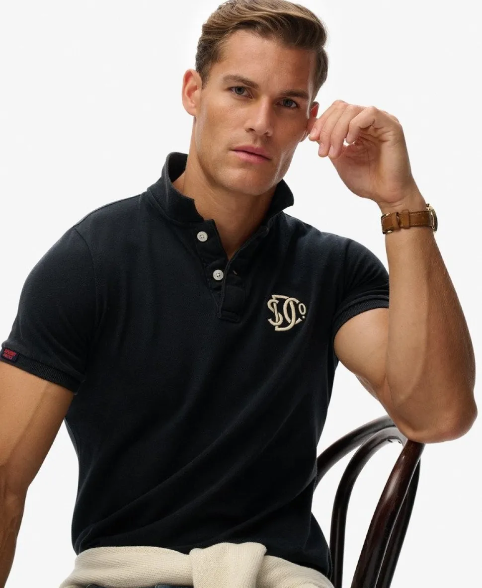 Vintage Athletic Embroidered Polo Shirt