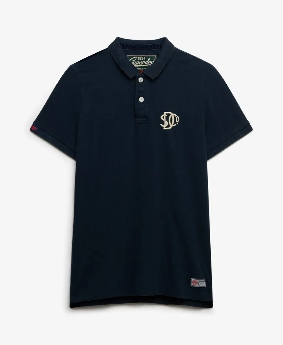 Vintage Athletic Embroidered Polo Shirt