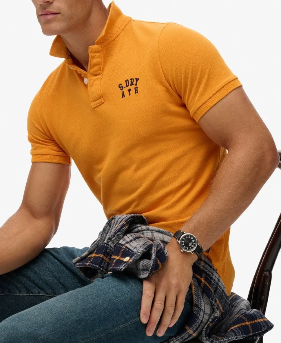 Vintage Athletic Embroidered Polo Shirt