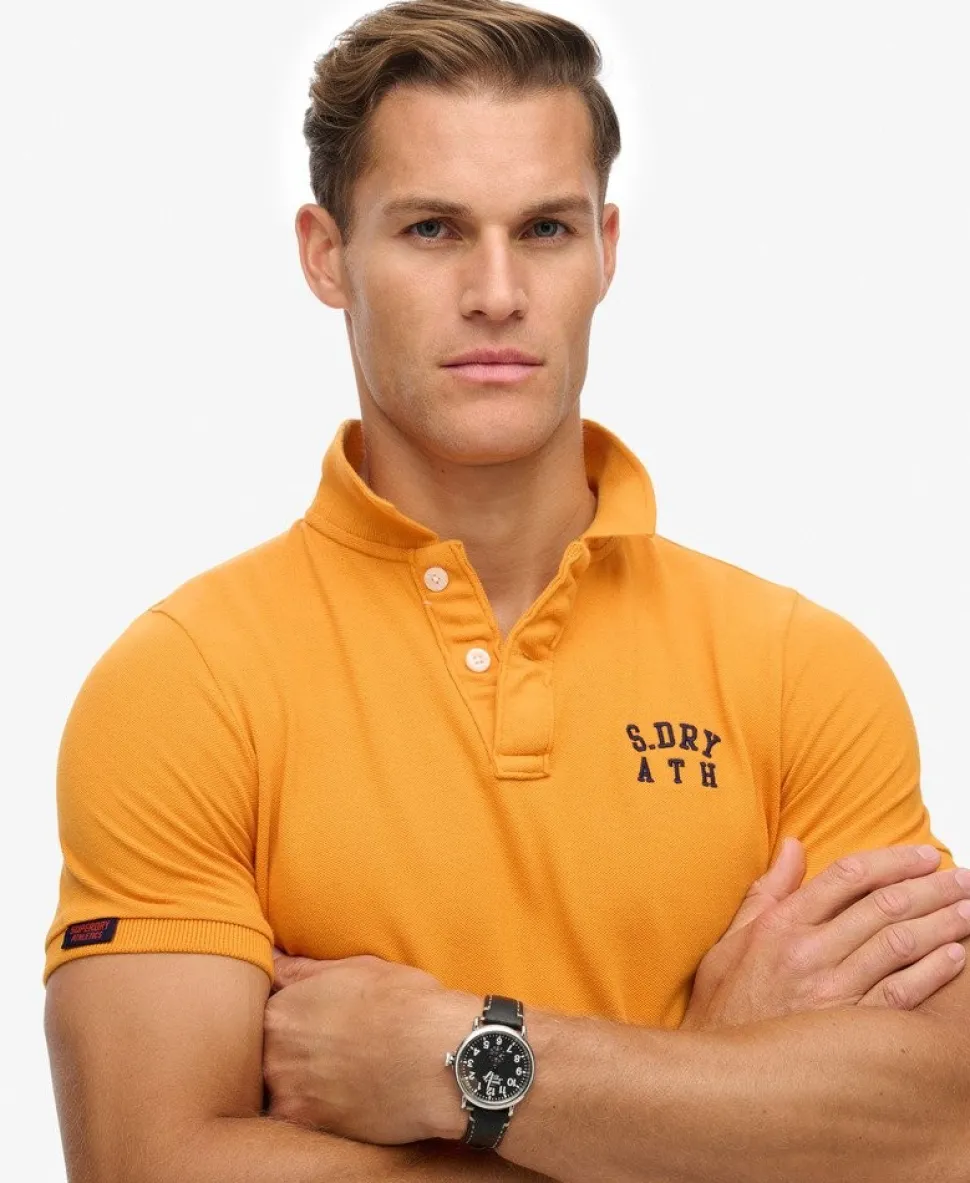 Vintage Athletic Embroidered Polo Shirt