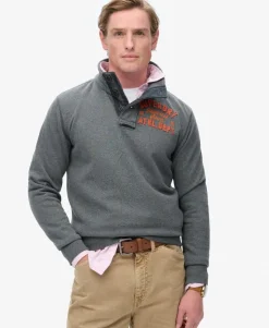Vintage Athletic Half Button Sweatshirt