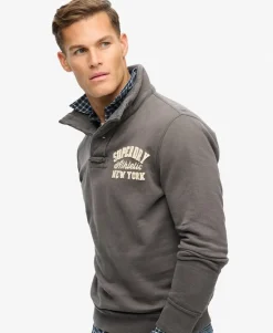 Vintage Athletic Henley Sweatshirt
