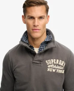Vintage Athletic Henley Sweatshirt