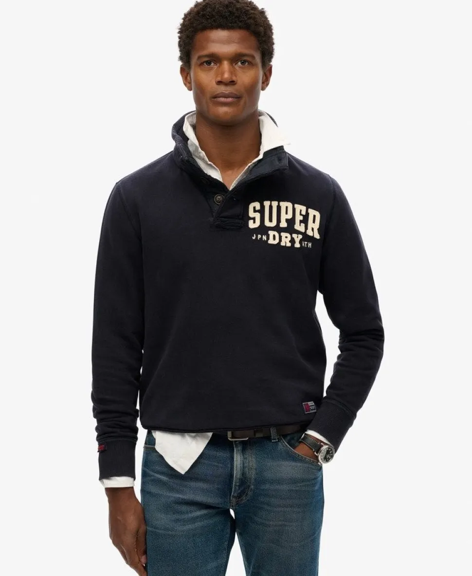 Vintage Athletic Henley Sweatshirt