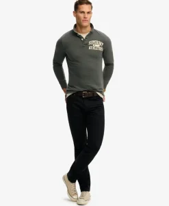 Vintage Athletic Long Sleeve Polo Shirt