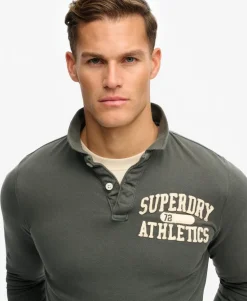 Vintage Athletic Long Sleeve Polo Shirt