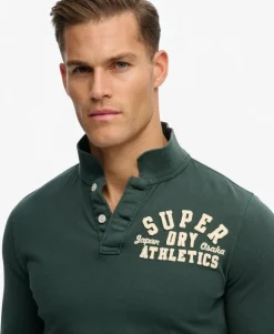 Vintage Athletic Long Sleeve Polo Shirt