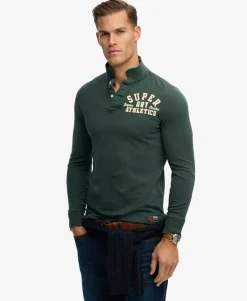 Vintage Athletic Long Sleeve Polo Shirt