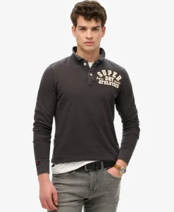 Vintage Athletic Long Sleeve Polo Shirt