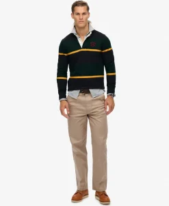 Vintage Athletic Stripe Rugby Top