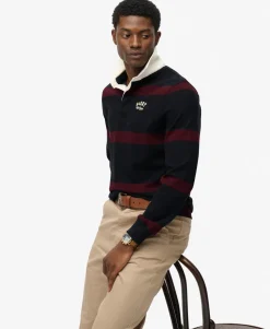 Vintage Athletic Stripe Rugby Top