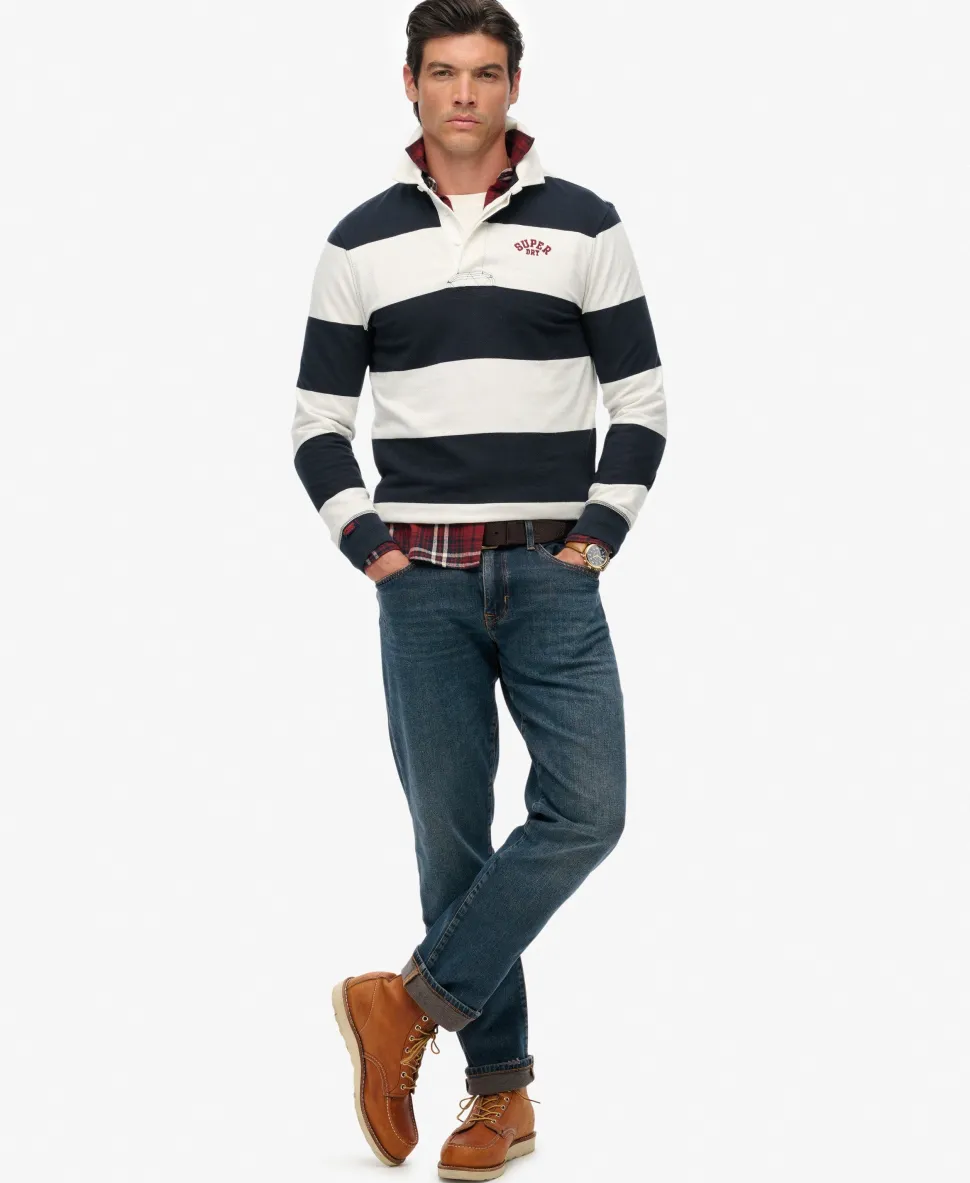 Vintage Athletic Stripe Rugby Top