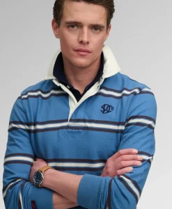 Vintage Athletic Stripe Rugby Top