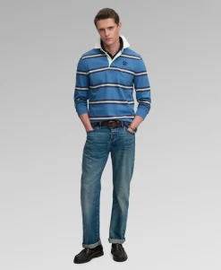 Vintage Athletic Stripe Rugby Top