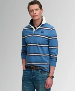 Vintage Athletic Stripe Rugby Top