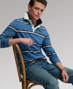 Vintage Athletic Stripe Rugby Top