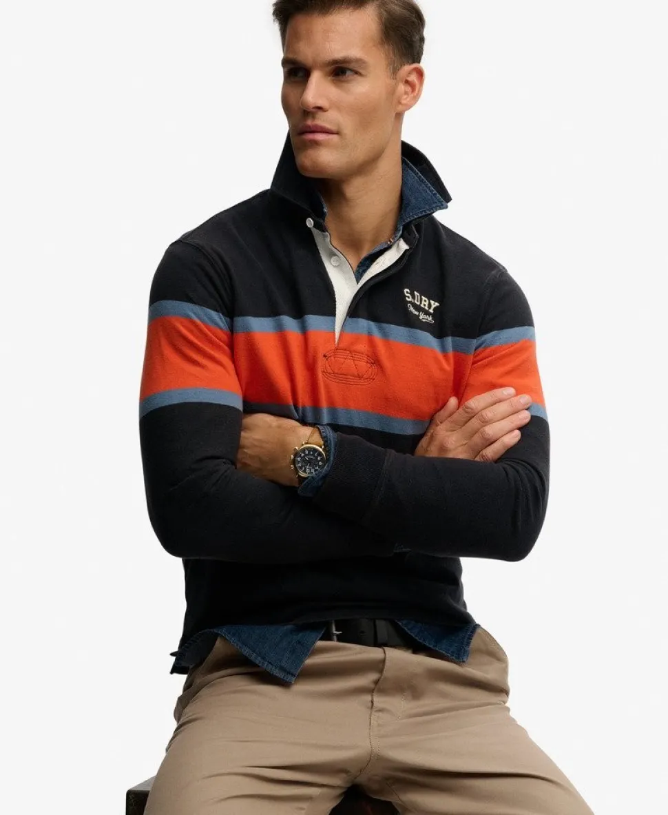 Vintage Athletic Stripe Rugby Top