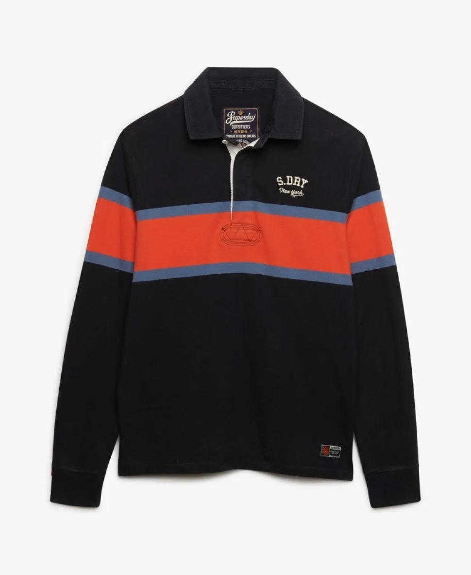 Vintage Athletic Stripe Rugby Top