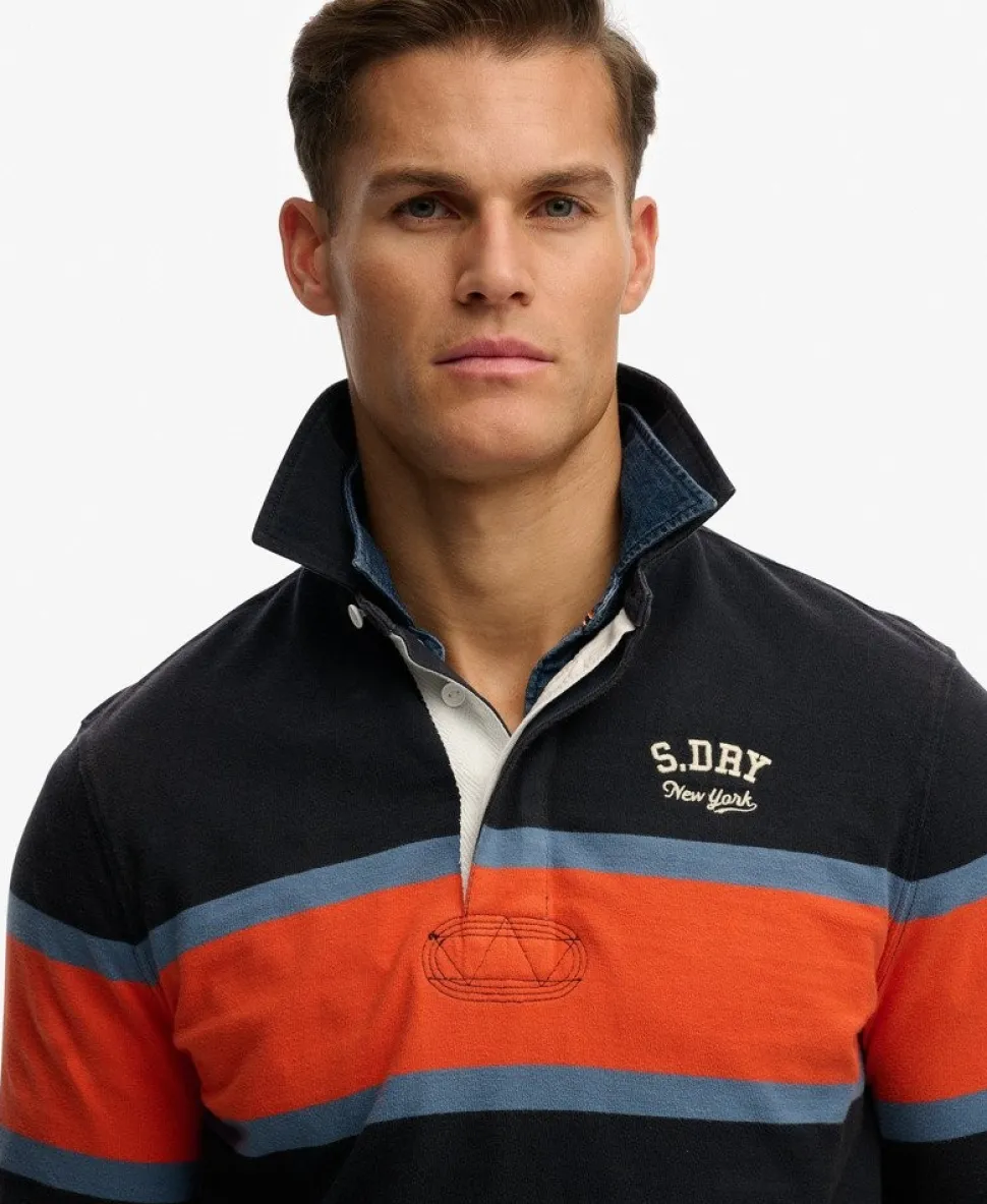 Vintage Athletic Stripe Rugby Top