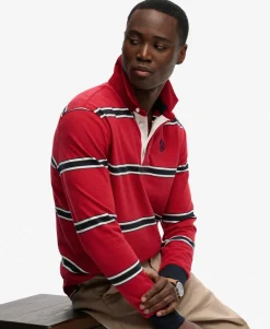 Vintage Athletic Stripe Rugby Top