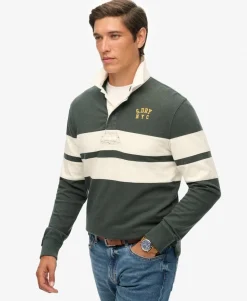 Vintage Athletic Stripe Rugby Top