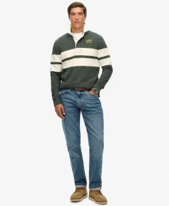 Vintage Athletic Stripe Rugby Top