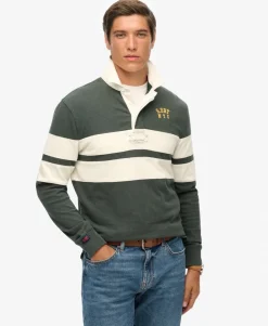 Vintage Athletic Stripe Rugby Top