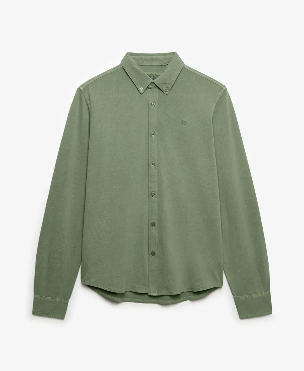 Vintage Destroy Pique Long Sleeve Shirt
