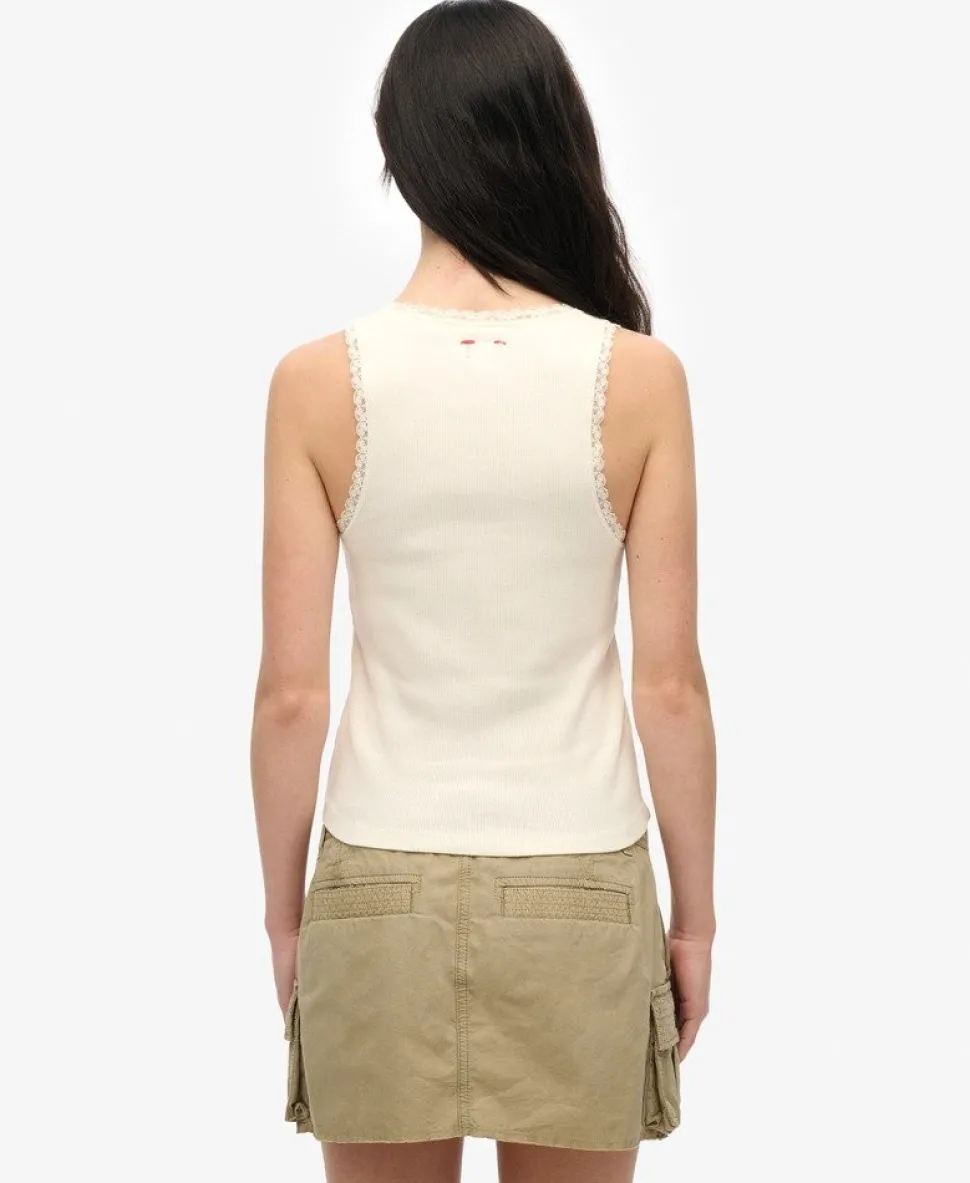 Vintage Lace Trim Vest