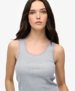 Vintage Lace Trim Vest Top