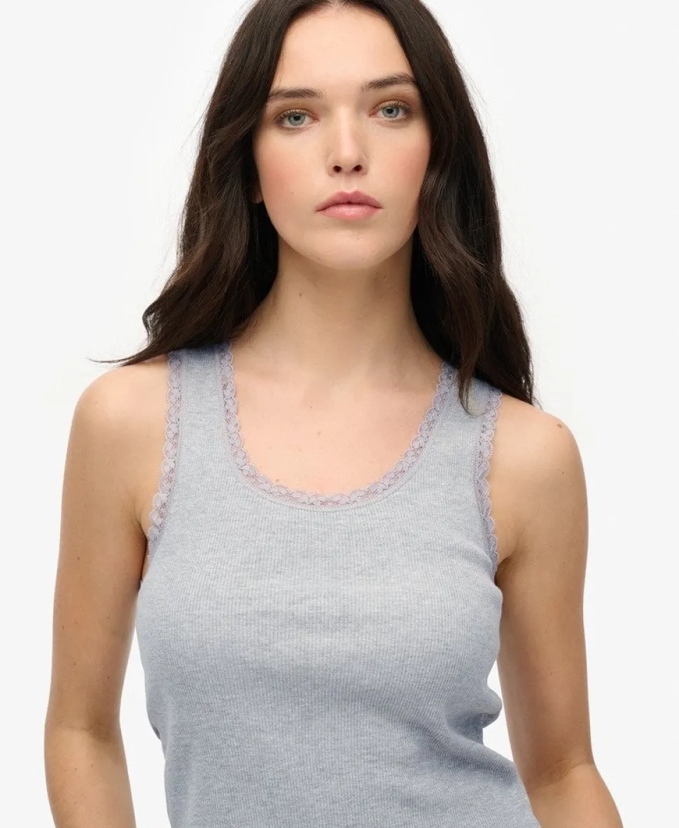 Vintage Lace Trim Vest Top