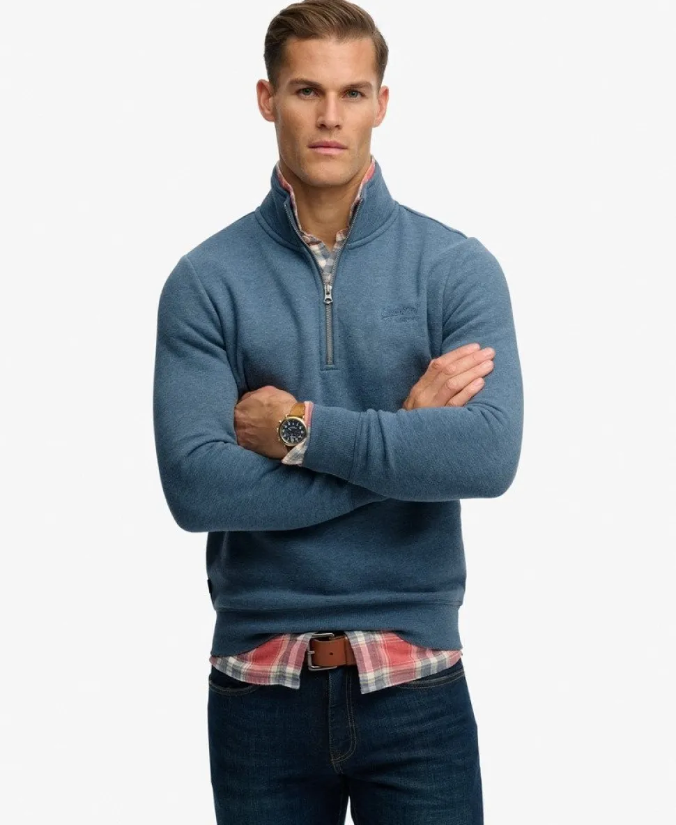 Vintage Logo Embroidered Half Zip Sweatshirt