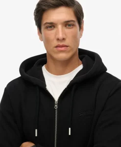 Vintage Logo Embroidered Zip Hoodie