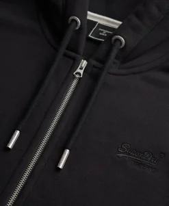 Vintage Logo Embroidered Zip Hoodie