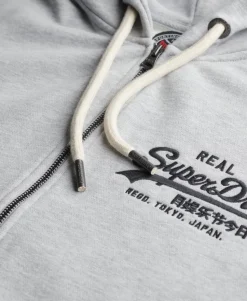 Vintage Logo Embroidered Zip Hoodie