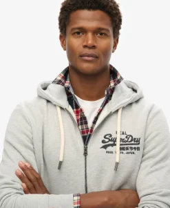 Vintage Logo Embroidered Zip Hoodie