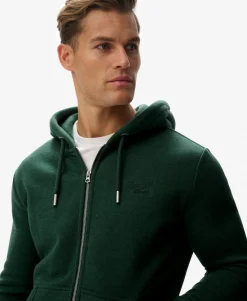 Vintage Logo Embroidered Zip Hoodie