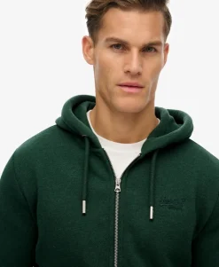 Vintage Logo Embroidered Zip Hoodie