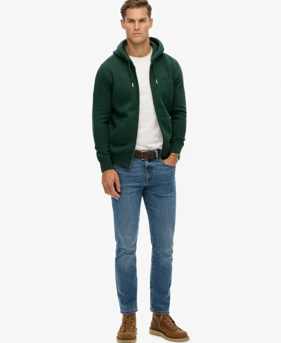 Vintage Logo Embroidered Zip Hoodie