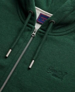 Vintage Logo Embroidered Zip Hoodie