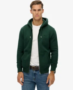 Vintage Logo Embroidered Zip Hoodie