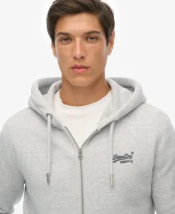 Vintage Logo Embroidered Zip Hoodie