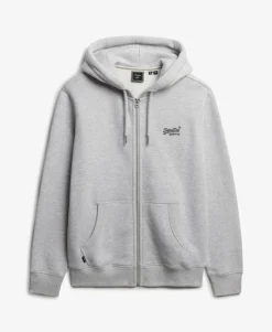 Vintage Logo Embroidered Zip Hoodie