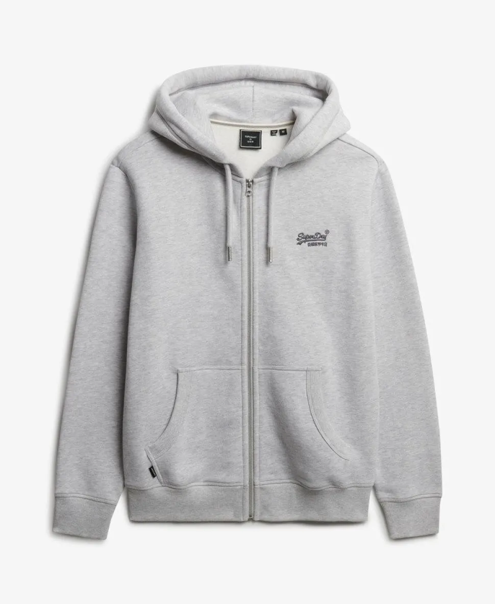 Vintage Logo Embroidered Zip Hoodie