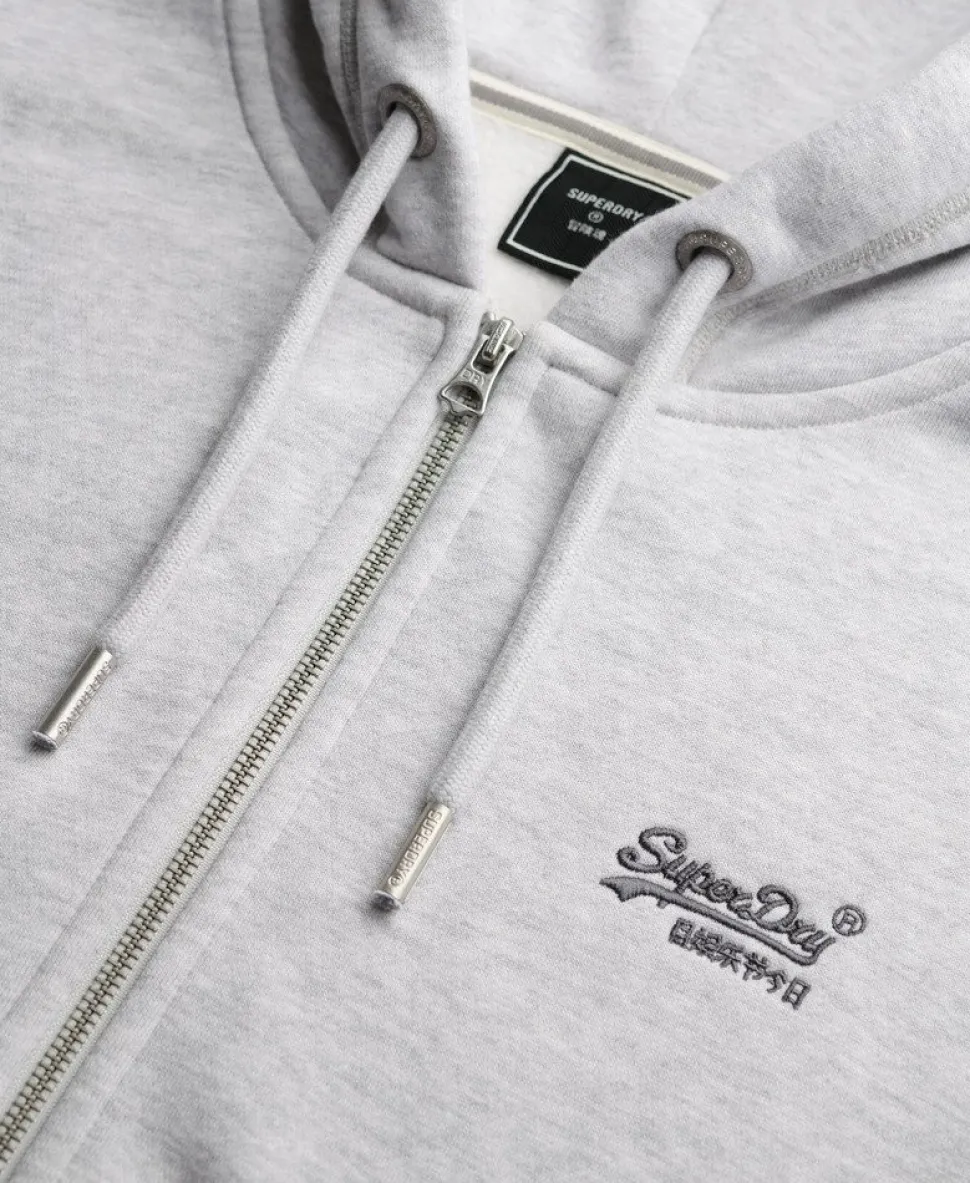 Vintage Logo Embroidered Zip Hoodie