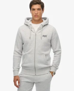 Vintage Logo Embroidered Zip Hoodie