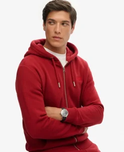 Vintage Logo Embroidered Zip Hoodie